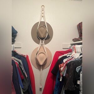 Macrame hat holder